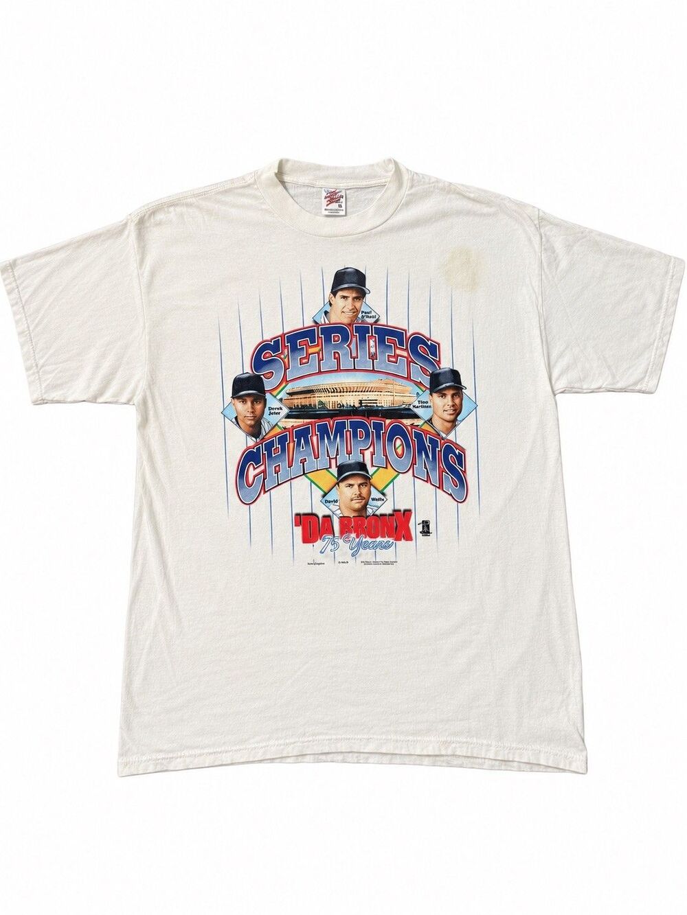 Vintage 1998 New York Yankees World Series Champions T-Shirt Men XL Jeter Wells